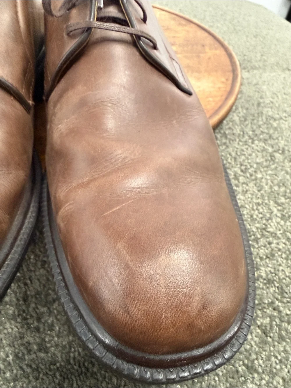 Johnston & Murphy Shoes Mens 10.5 M Classic Brown Leather Derby Plain Toe